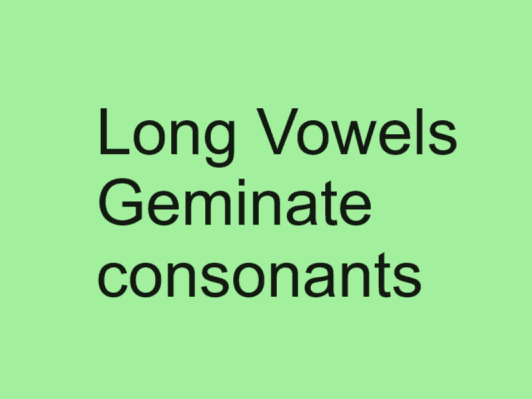 3 The Long Vowel Sound and geminate consonants in Japanese