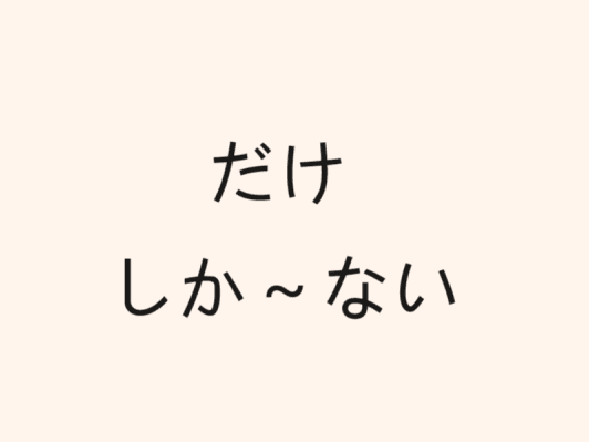 36 「だけ」and「しか～ない」